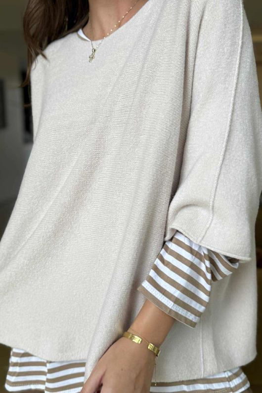 Conrad Layer Knit Stone